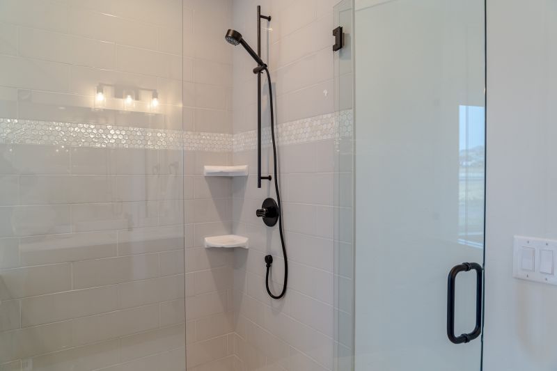 Sleek Black Fixture in Shower